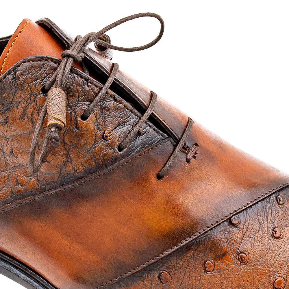 Bi-Tonal Ostrich/Calf Oxford