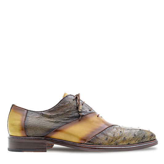 Bi-Tonal Ostrich/Calf Oxford