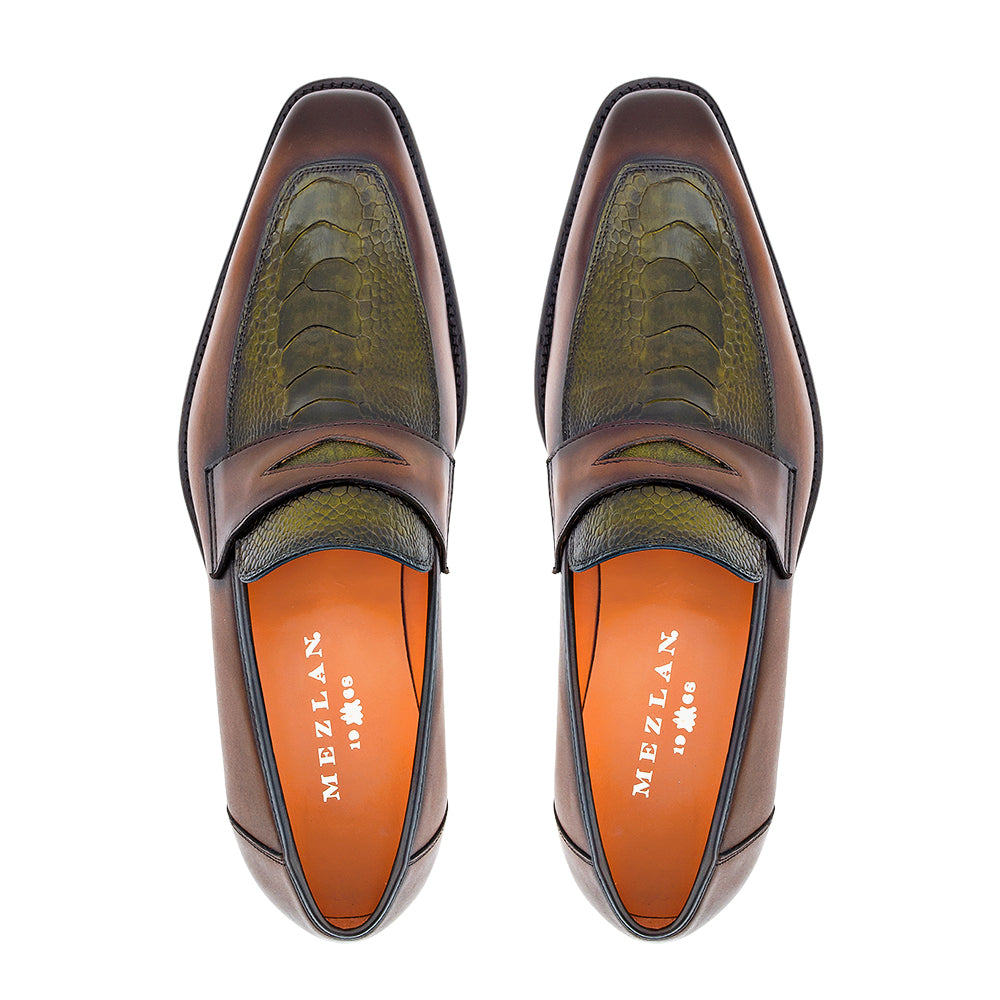 Calf/Ostrich Penny Loafer
