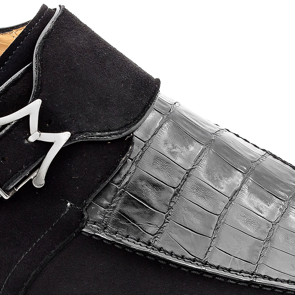 Suede/Crocodile Monk Strap