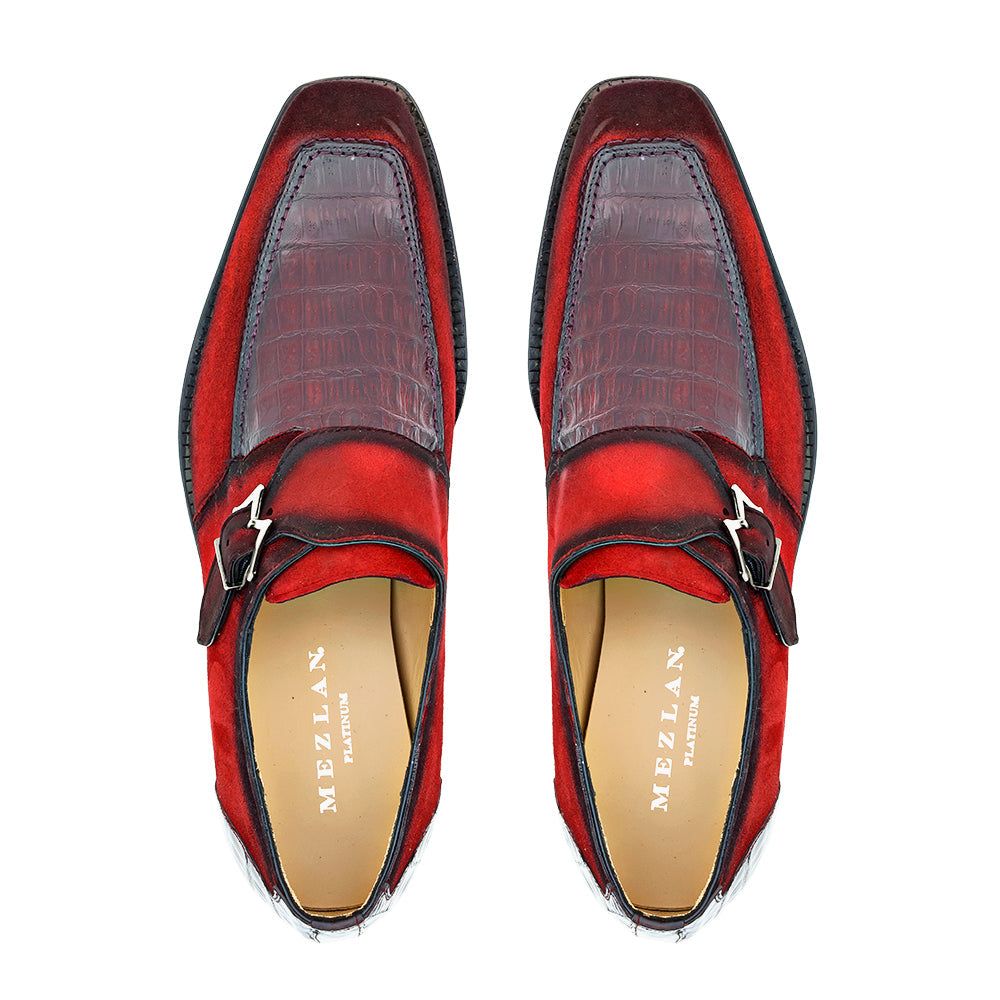 Suede/Crocodile Monk Strap