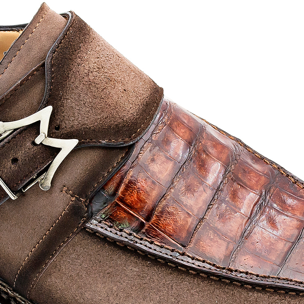 Suede/Crocodile Monk Strap