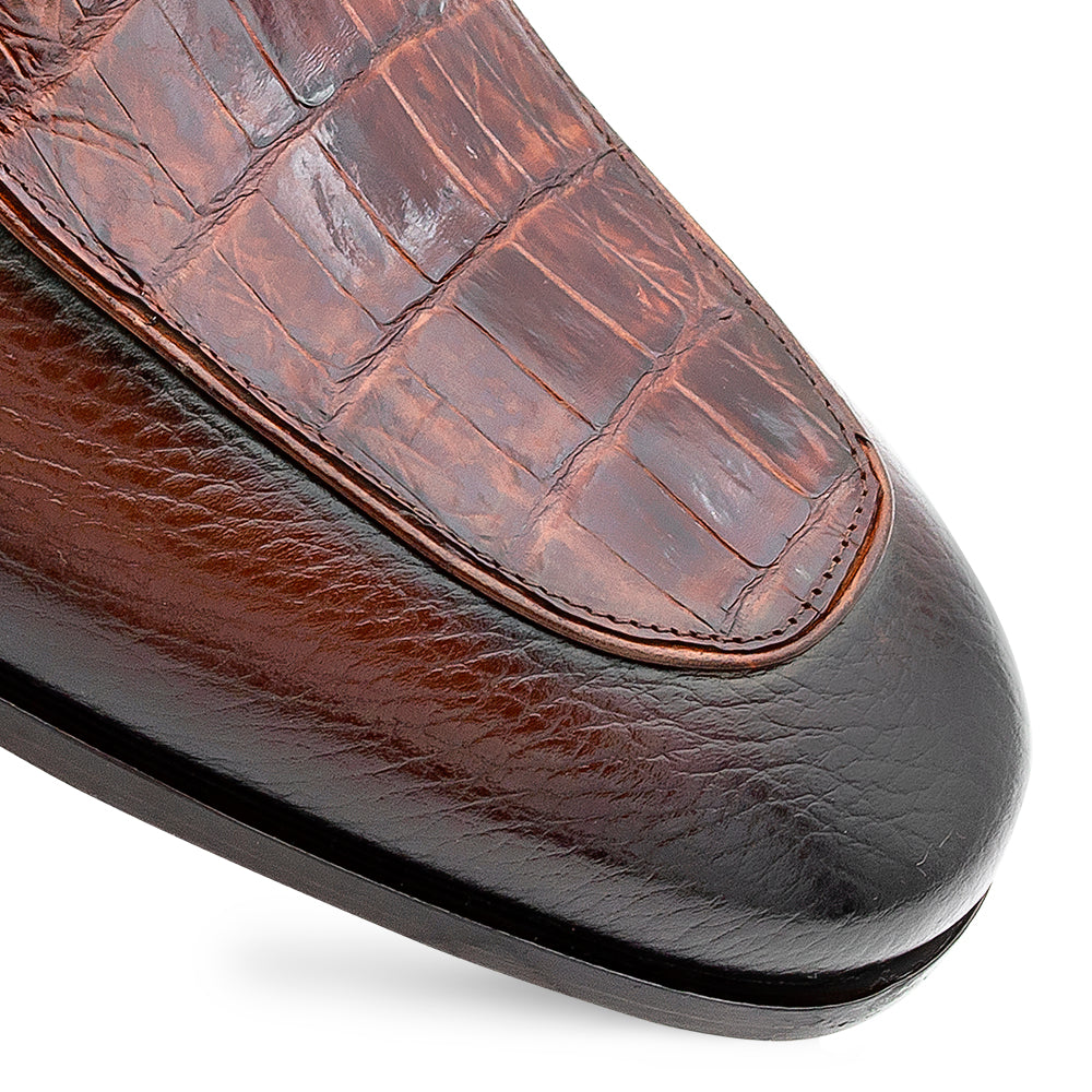 Textured Calf/Croc Loafer