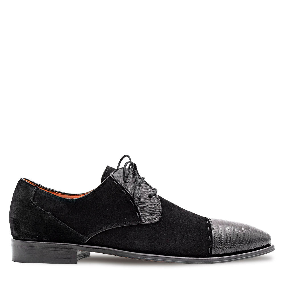Lizard/Suede Cap Toe Derby