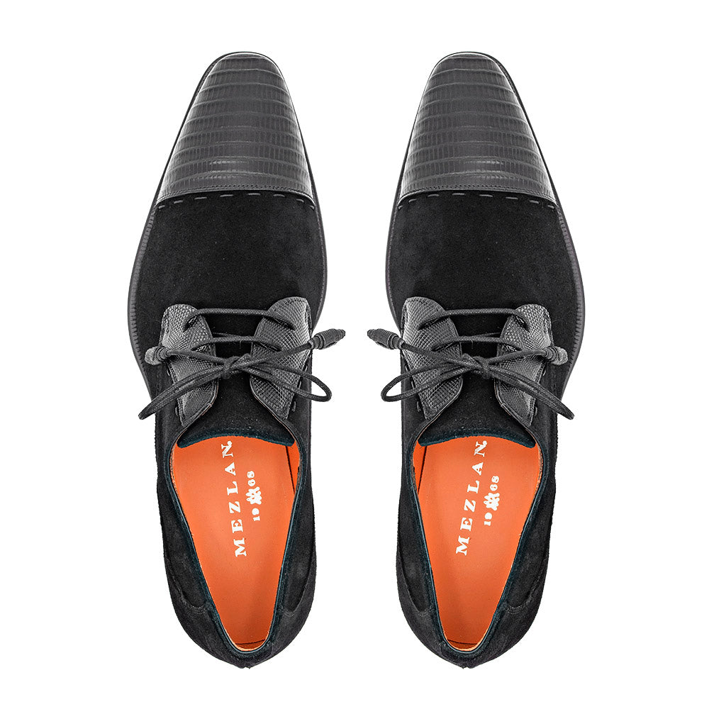 Lizard/Suede Cap Toe Derby
