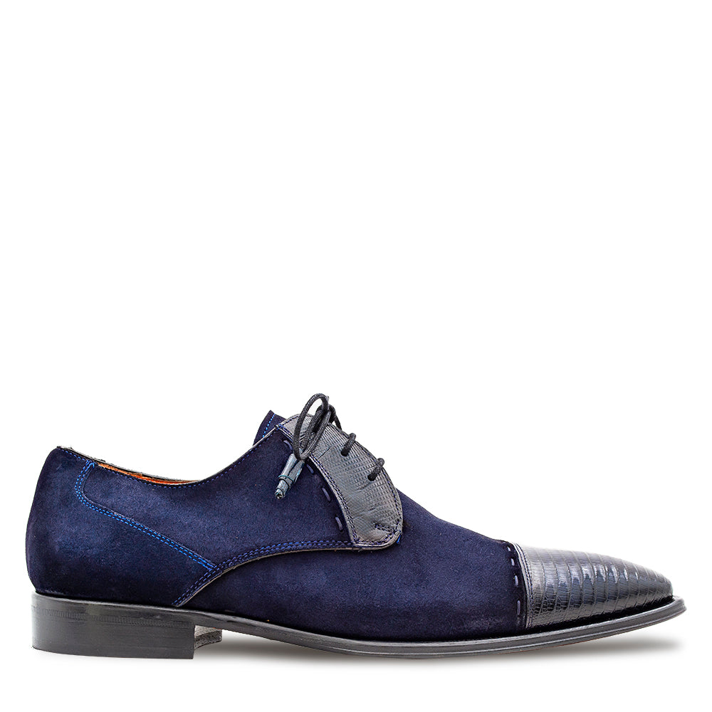 Lizard/Suede Cap Toe Derby