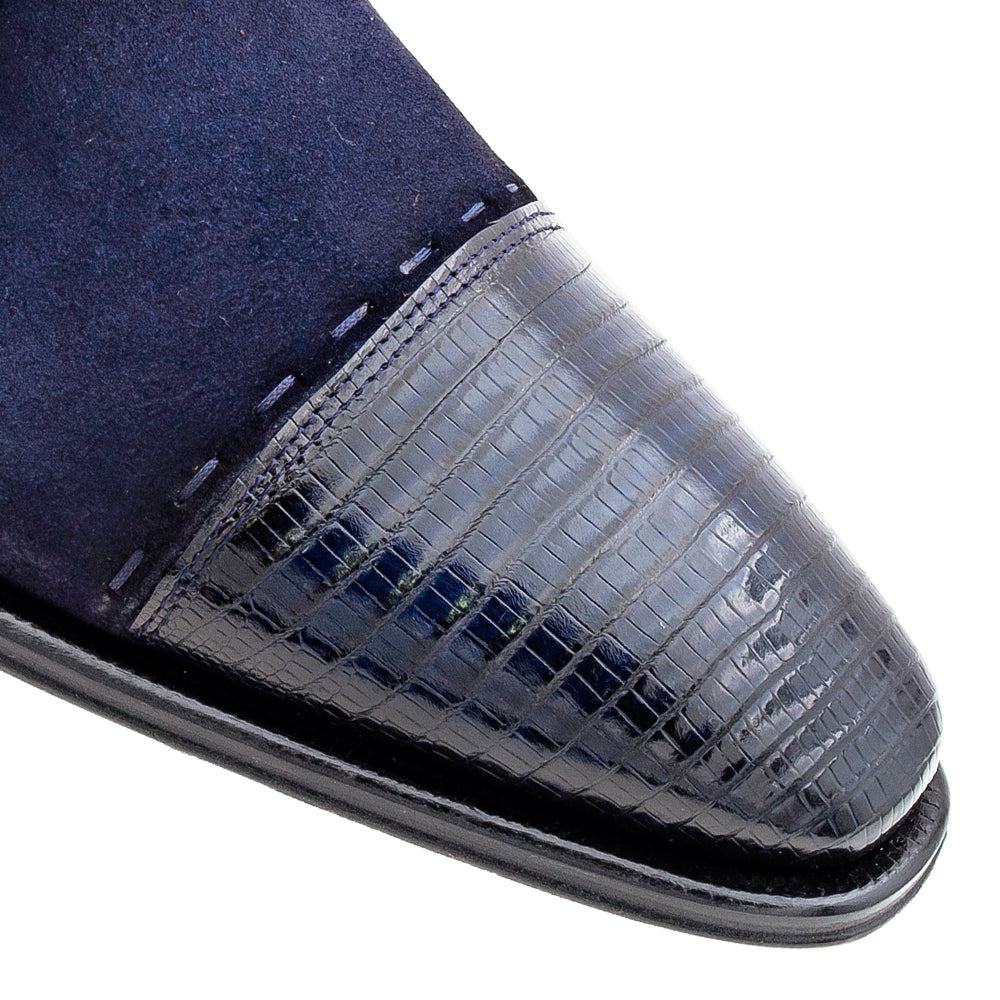 Lizard/Suede Cap Toe Derby