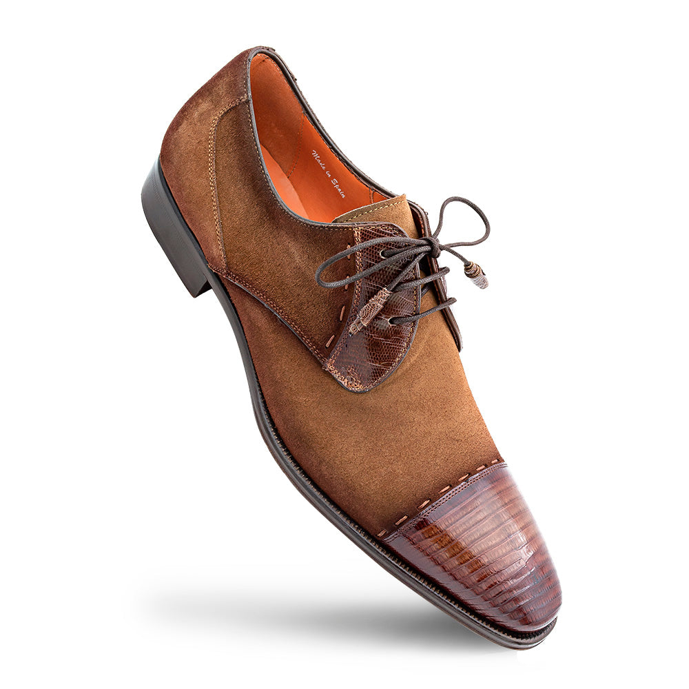 Lizard/Suede Cap Toe Derby