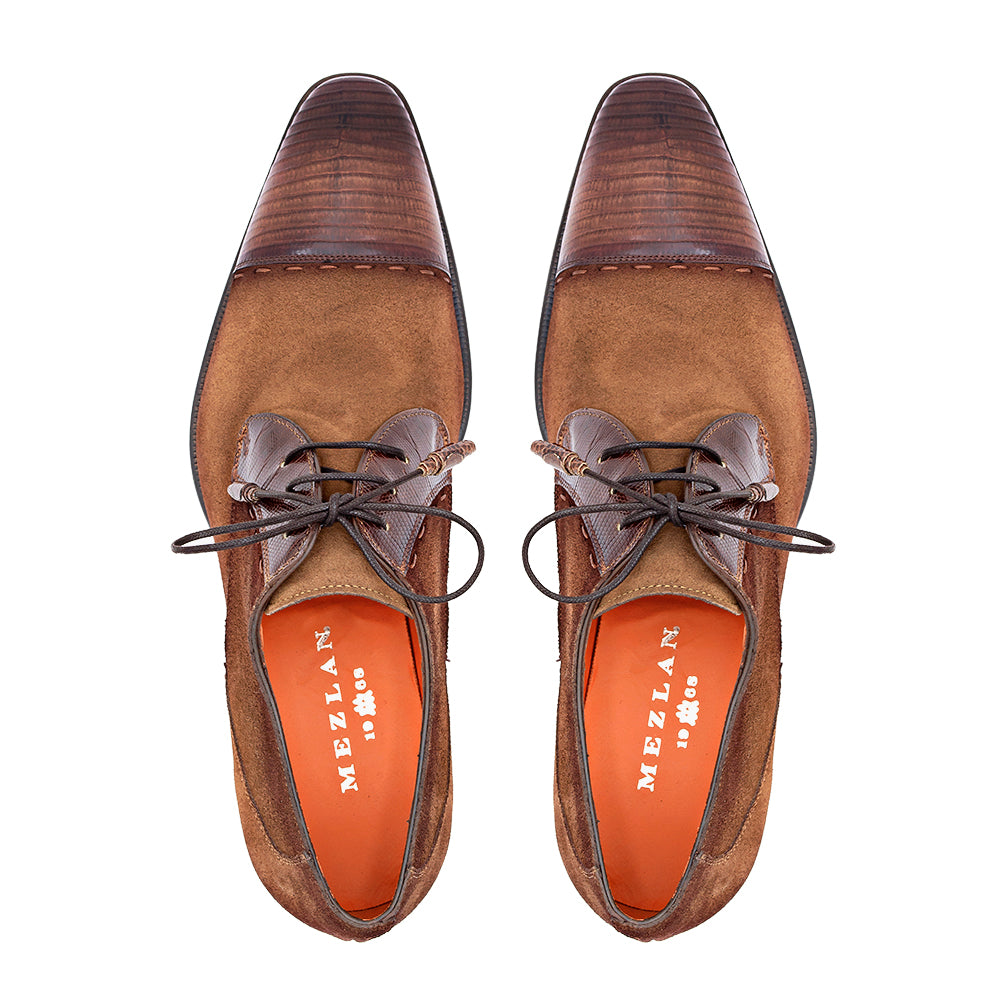 Lizard/Suede Cap Toe Derby