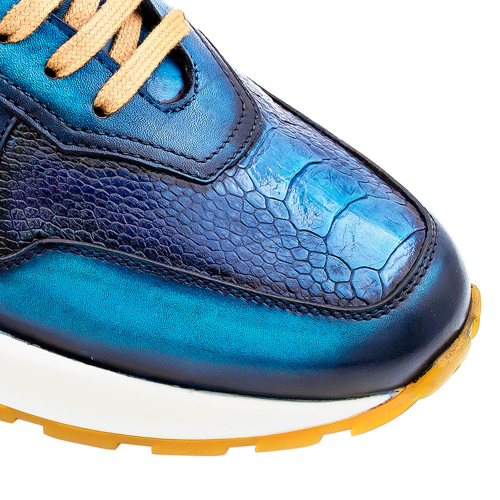 Calf/Ostrich Paw Sneaker