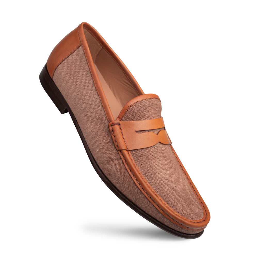 Linen/Calf Penny Moccasin