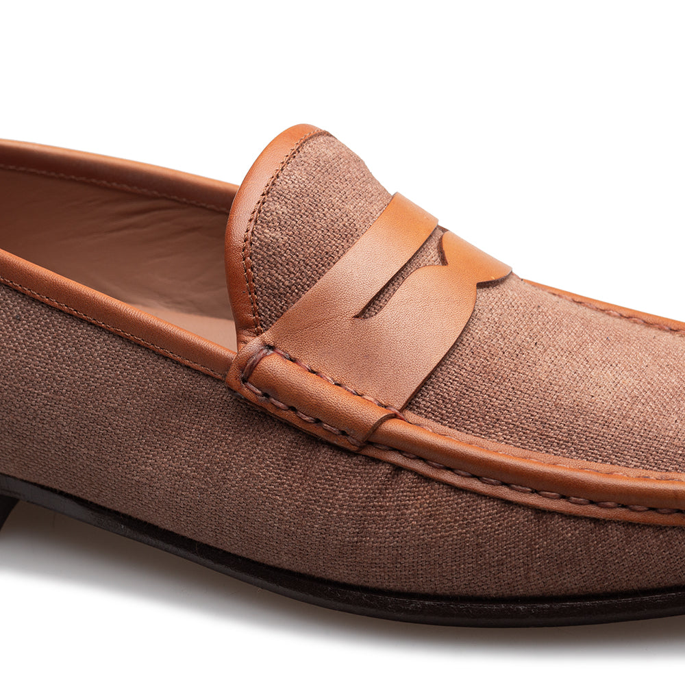 Linen/Calf Penny Moccasin