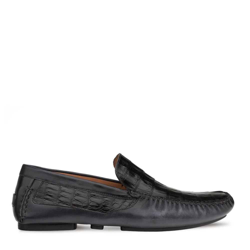 Crocodile/Leather Driving Moccasin