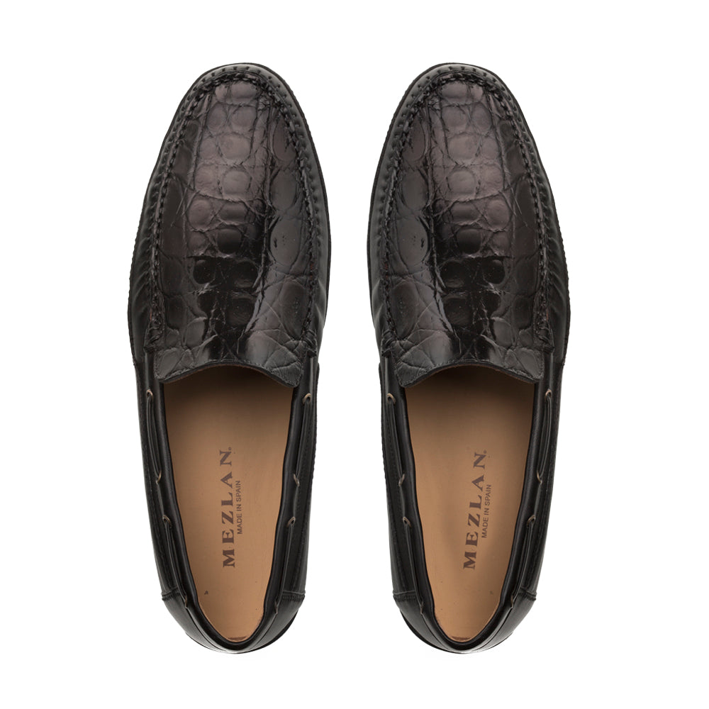 Mezlan Crocodile/leather moccasin rx602 Shoes in Black