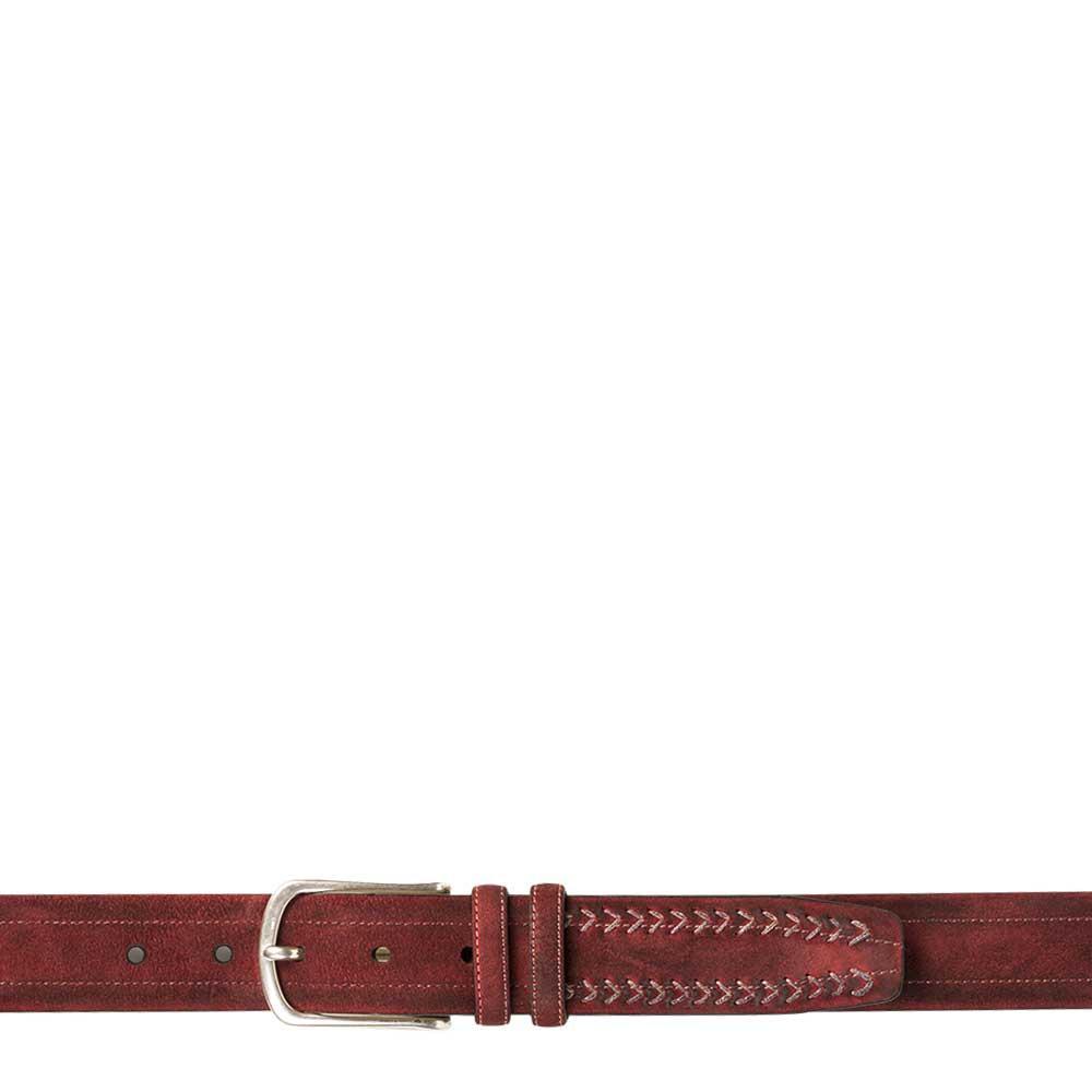 Red Men's Vintage Fuji Suede Belt on Sale - Mezlan Warehouse Belts