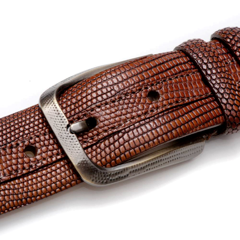 Men's Genuine Lizard Skin Belt in Honey - Mezlan Belts