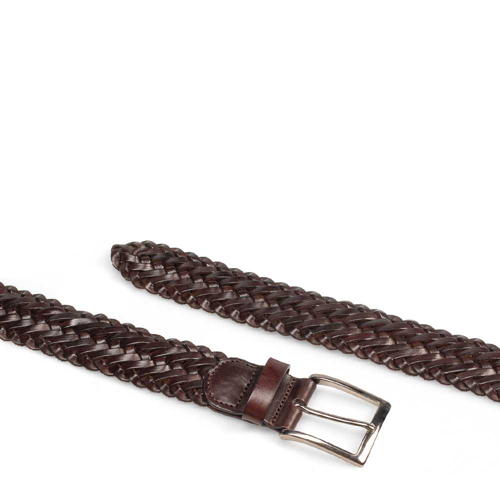 Brown Men's Woven Leather Belt on Sale - Mezlan Warehouse