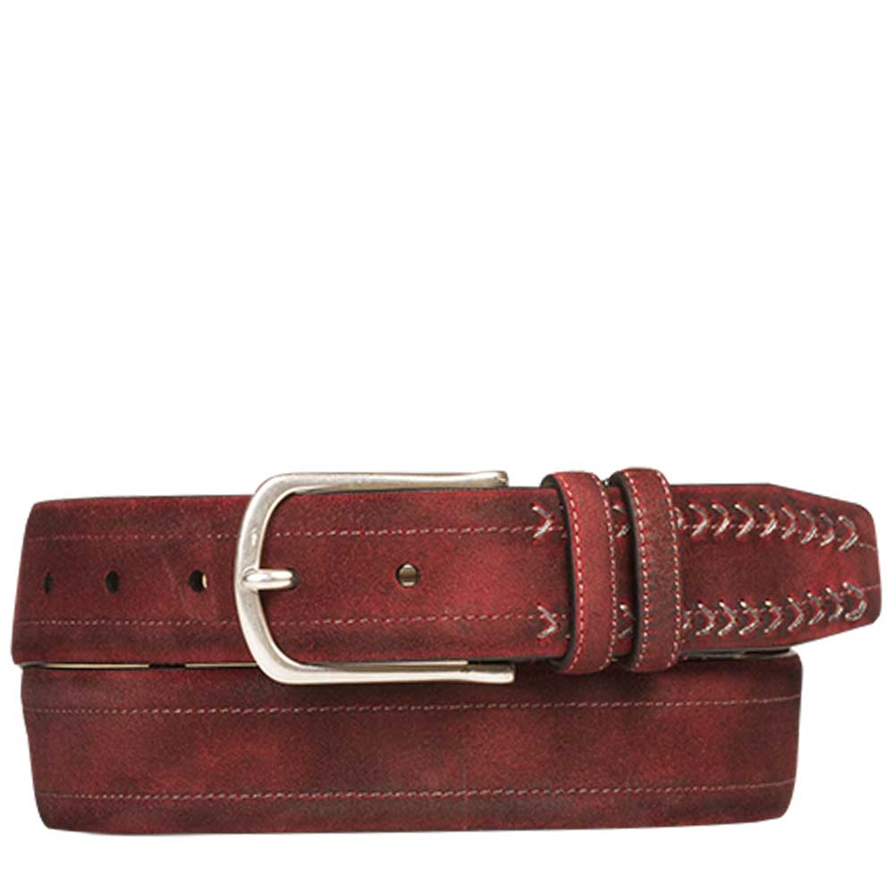 Red Men's Vintage Fuji Suede Belt on Sale - Mezlan Warehouse Belts