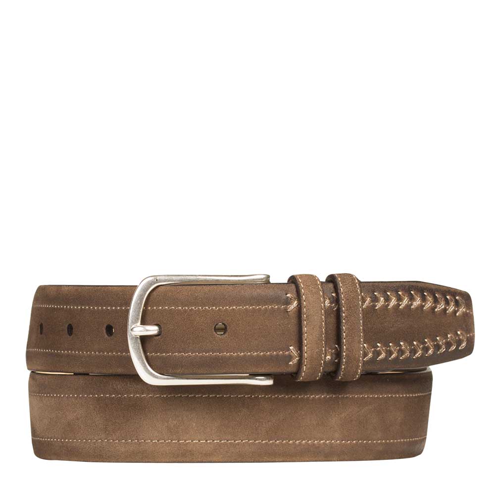 Khaki or Light Brown or Tan Men's Vintage Fuji Suede Belt on Sale - Mezlan Warehouse Belts