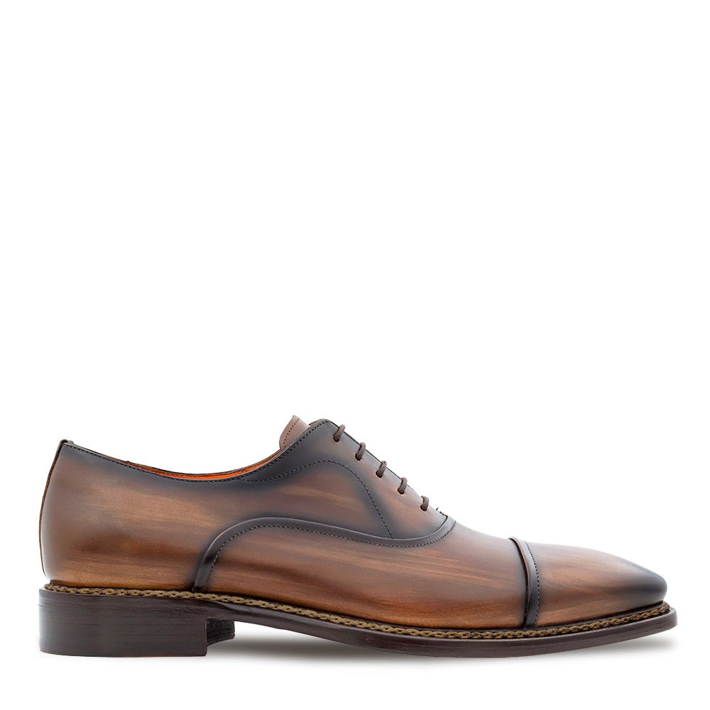 Mokka Brown Men's Hi-Styled Cap Toe Lace Up Shoe on Sale - Mezlan Warehouse