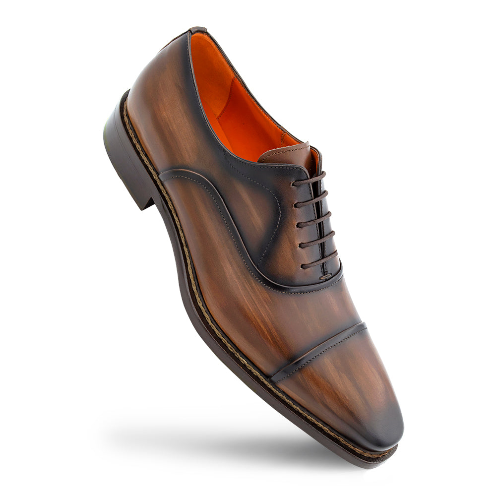 Mokka Brown Men's Hi-Styled Cap Toe Lace Up Shoe on Sale - Mezlan Warehouse