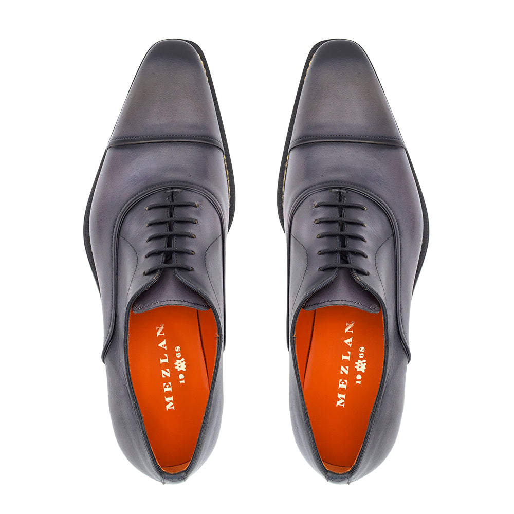 Grey Men's Hi-Styled Cap Toe Lace Up Shoe on Sale - Mezlan Warehouse