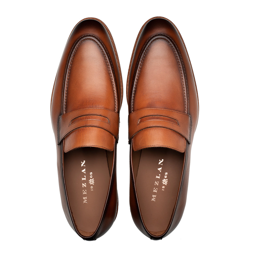 Tan Light Brown Men's Dress-Casual Comfort Penny Loafer on Sale - Mezlan Warehouse